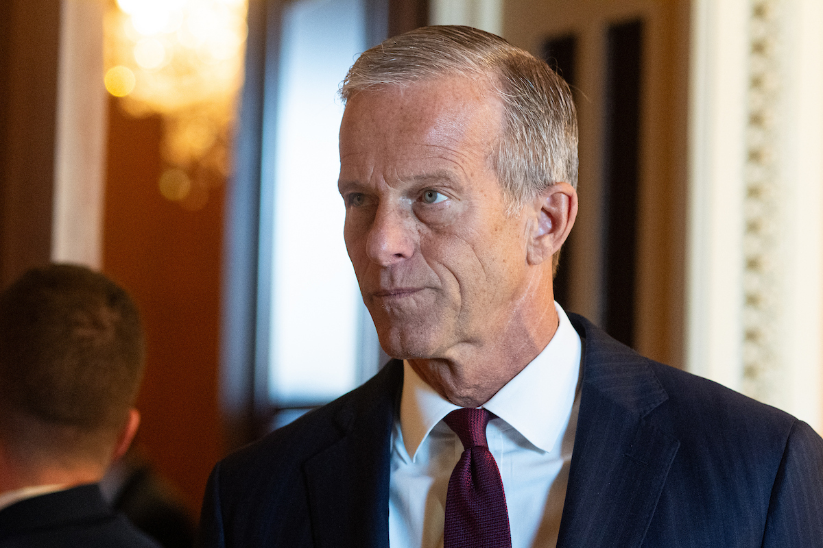 Senate Majority Leader John Thune, R-S. D., leaves the Senate Republicans’ lunch meeting in the U.S. Capitol on Tuesday, March 10, 2026. 
